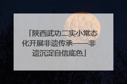 陕西武功二实小常态化开展非遗传承——非遗沉淀自信底色