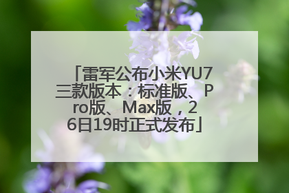 雷军公布小米YU7三款版本：标准版、Pro版、Max版，26日19时正式发布
