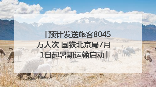 预计发送旅客8045万人次 国铁北京局7月1日起暑期运输启动