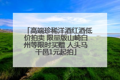高端珍稀洋酒红酒低价拍卖 限量版山崎白州等限时买赠 人头马干邑1元起拍