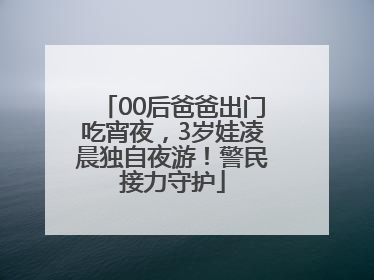 00后爸爸出门吃宵夜，3岁娃凌晨独自夜游！警民接力守护
