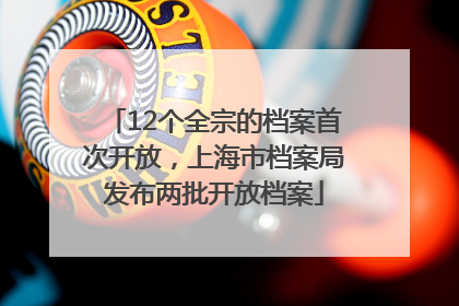 12个全宗的档案首次开放，上海市档案局发布两批开放档案