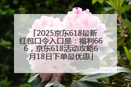 2025京东618最新红包口令入口是：福利666，京东618活动攻略6月18日下单最优惠