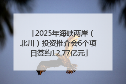 2025年海峡两岸（北川）投资推介会6个项目签约12.77亿元