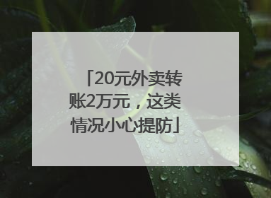 20元外卖转账2万元，这类情况小心提防