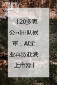 20多家公司排队候审，AI企业再掀赴港上市潮