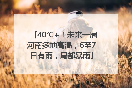 40℃+！未来一周河南多地高温，6至7日有雨，局部暴雨