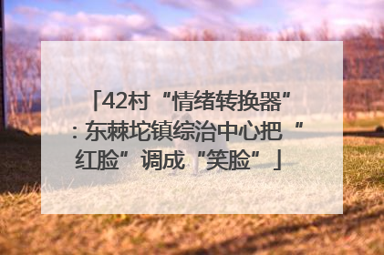 42村“情绪转换器”：东棘坨镇综治中心把“红脸”调成“笑脸”