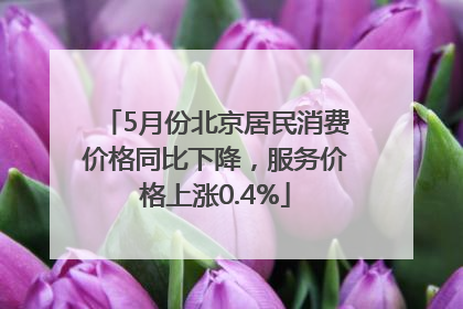 5月份北京居民消费价格同比下降，服务价格上涨0.4%