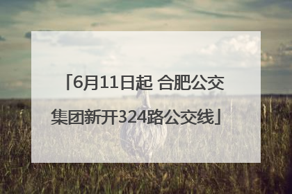 6月11日起 合肥公交集团新开324路公交线